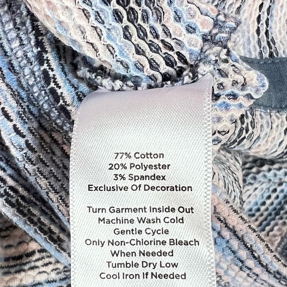 T by Talbots Space Dye Waffle-Knit Pullover 3/4 Sleeve Top Size S - Picture 7 of 11